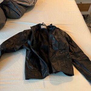 Classic Black Leather Motorcycle Jacket